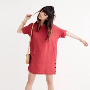 MADEWELL Warm Berry Journal Side-Button Dress